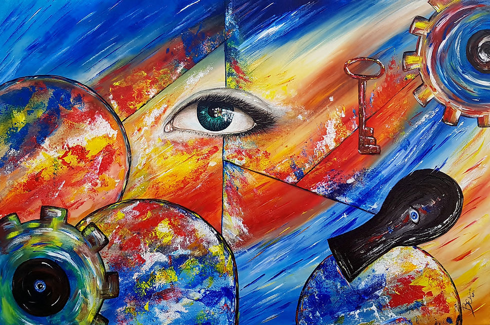 Look at happiness- abstract art - original painting -acrylic art