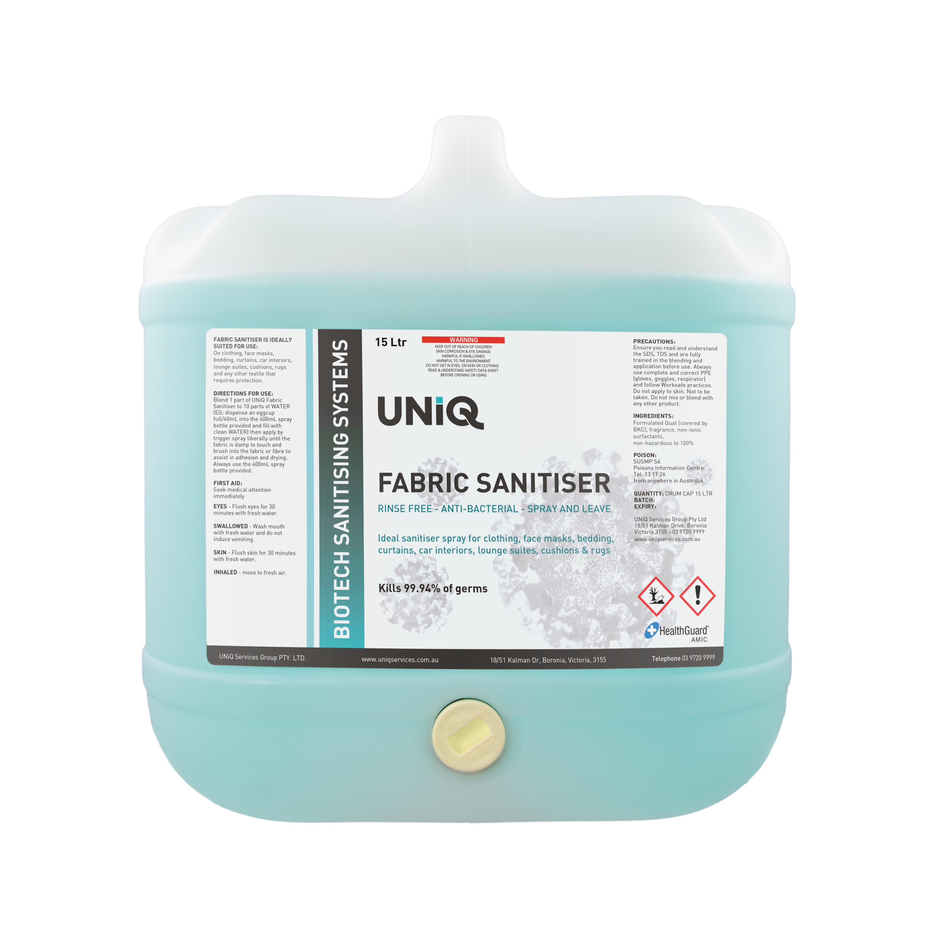 UNiQ - Fabric Sanitiser 15Ltr