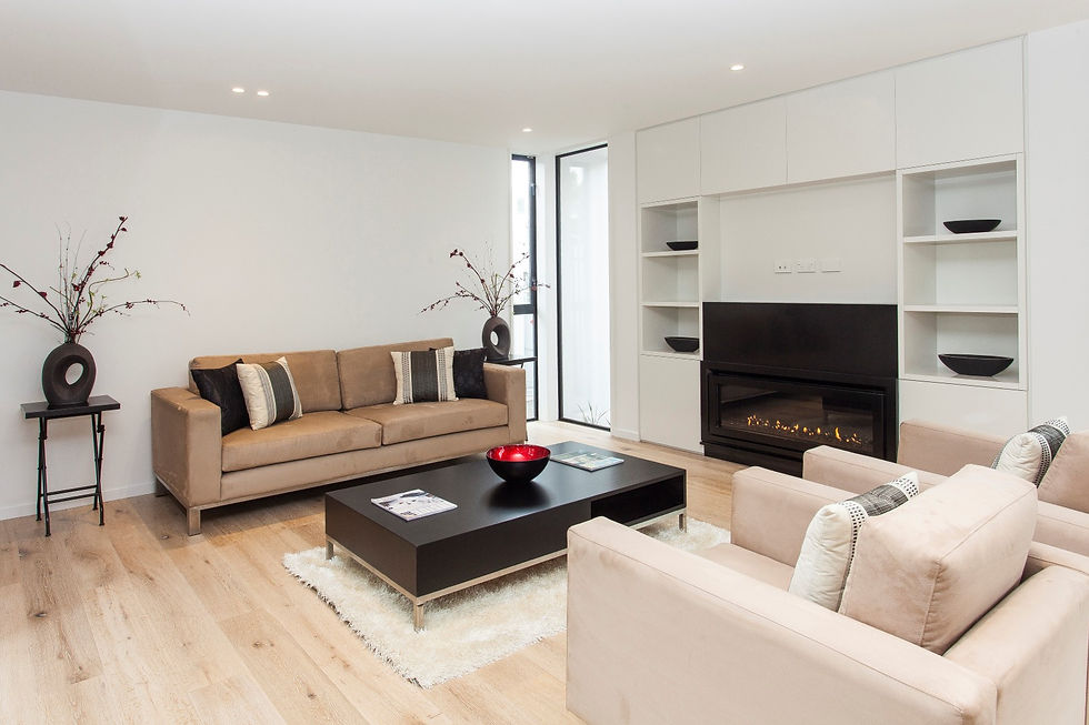 370 durham st - living and fireplace