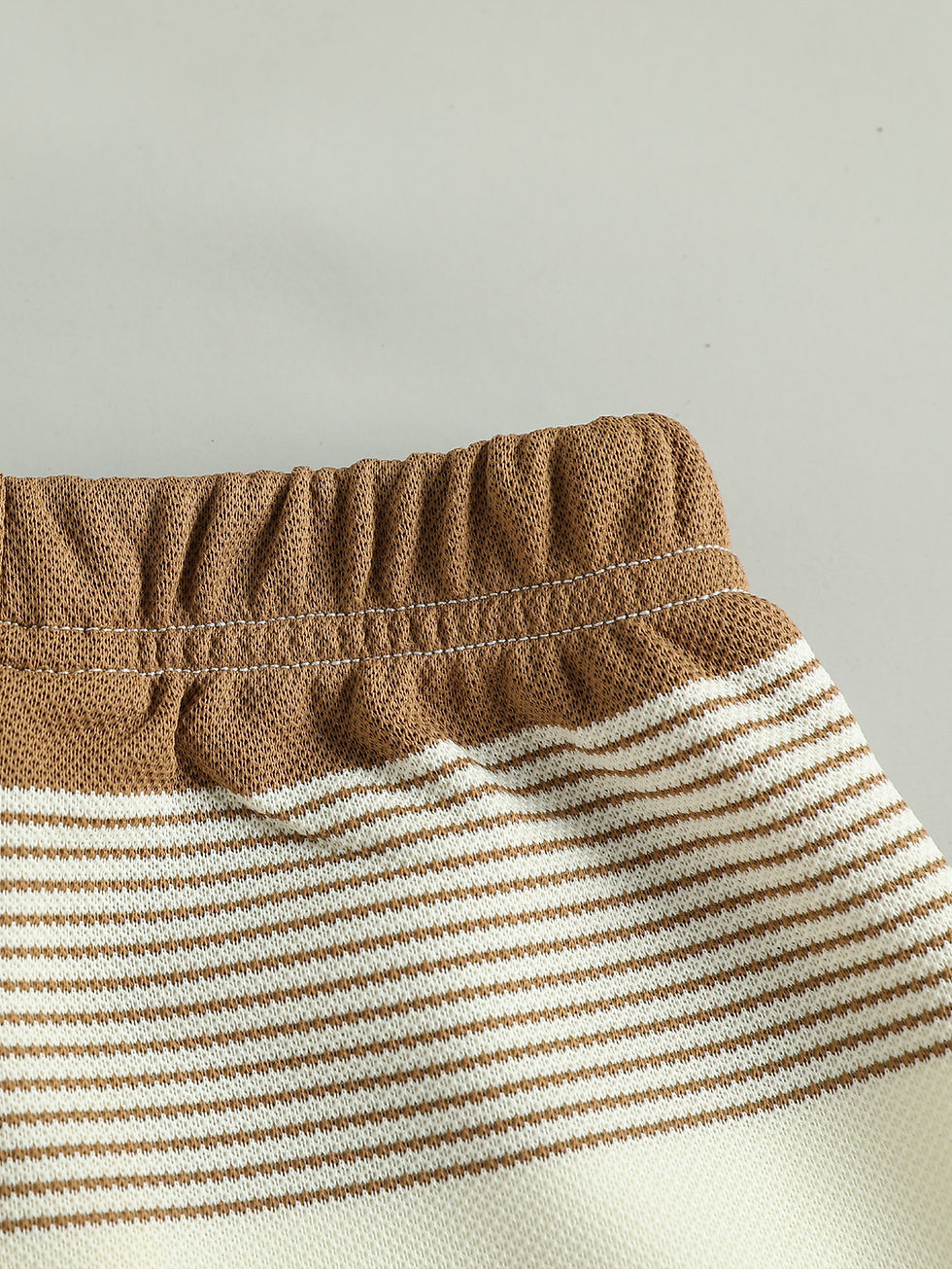 Thumbnail: Little Teddy™ Boys' Striped Polo Shirt & Shorts Set