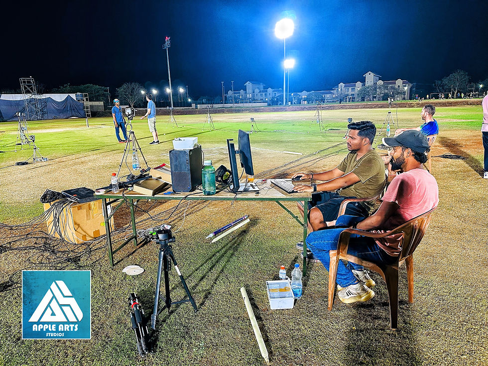 Apple Arts Studios team managing live capture and data recording on site.