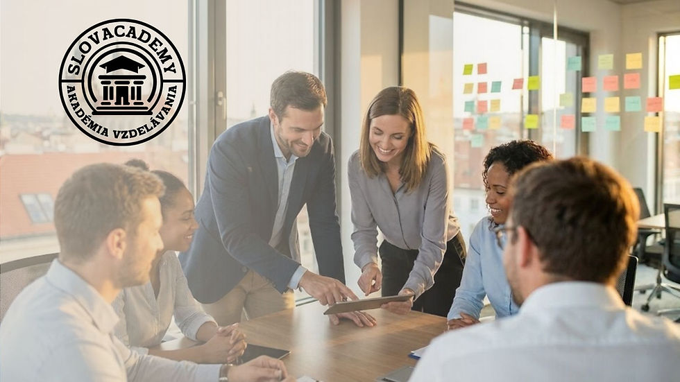 Študenti MBA štúdia pri tímovej práci, Profesionálny nábor zamestnancov, MBA diplom a kariérny rast