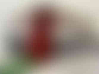 A Panda Express building with red and gray stone facade, visible logo, and a parked car. Green grass and marble wall background.