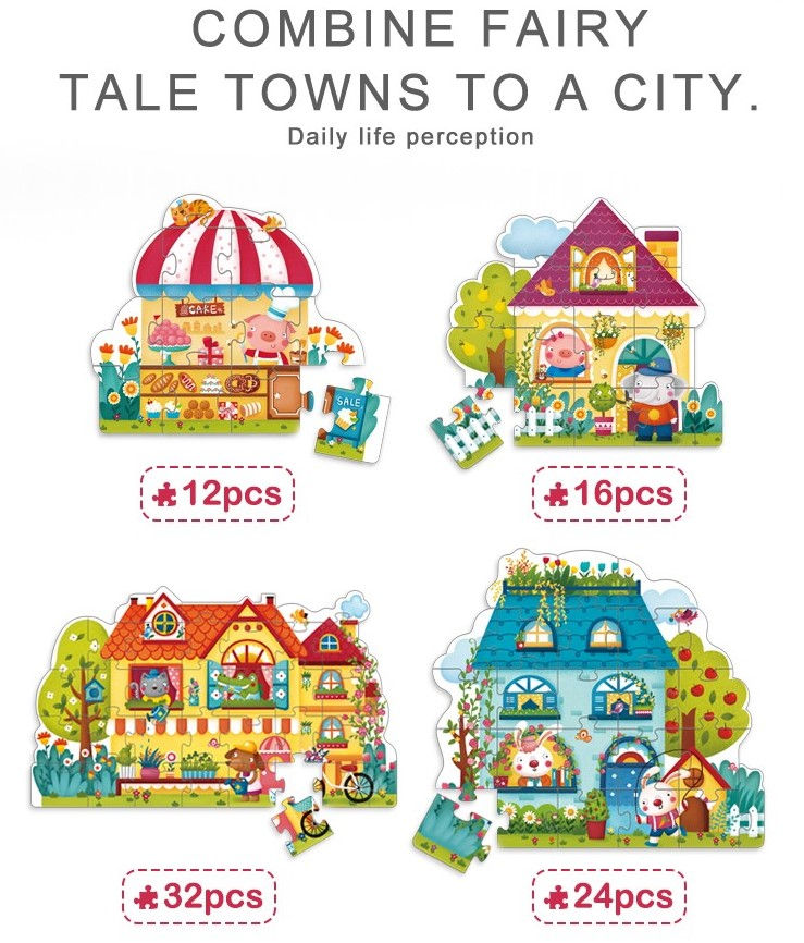 Thumbnail: mideer Beginner 4 in 1 Puzzle - Fairy Tale Town