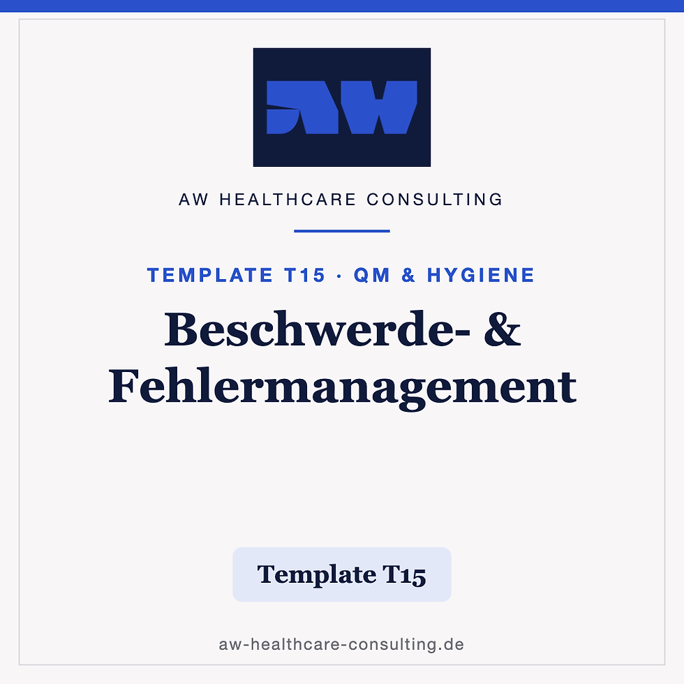 Beschwerde- & Fehlermanagement Zahnarztpraxis - QM-Template