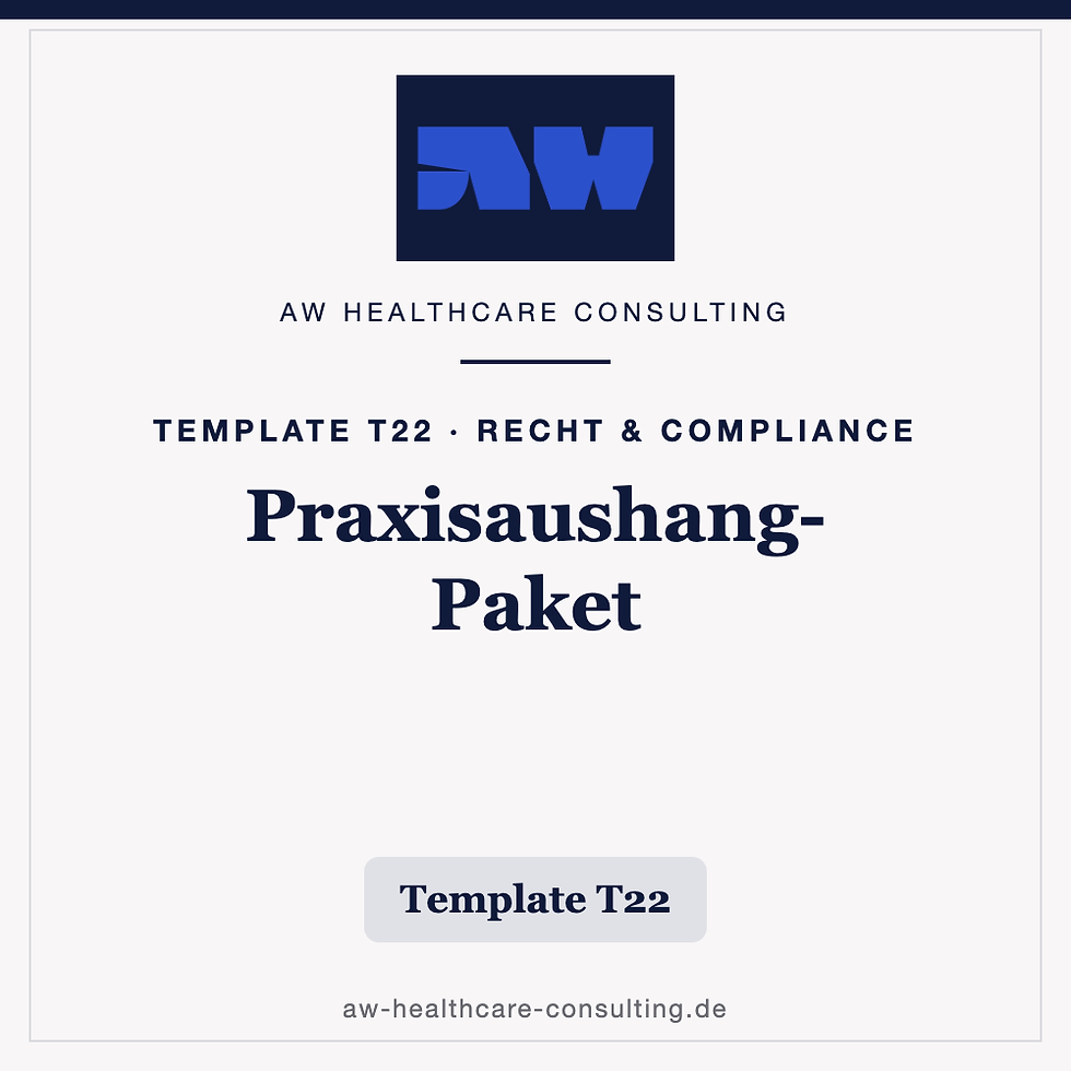 Praxisaushang-Paket Zahnarztpraxis - Pflicht-Aushänge