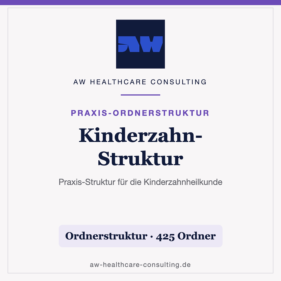 Kinderzahn-Struktur: Ordnerstruktur Kinderzahnheilkunde