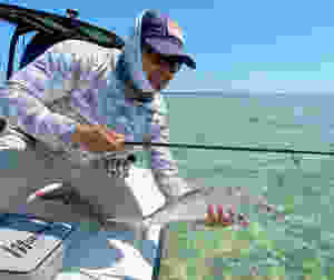 Bonefish on Homemade Rod and Homemade Jig