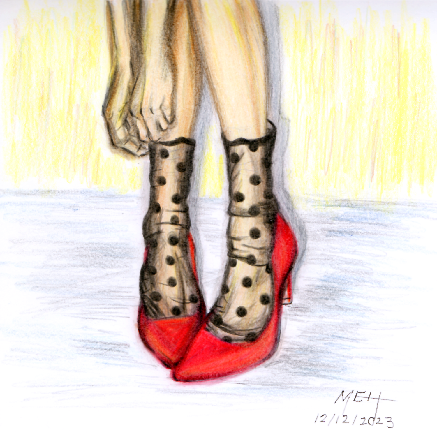 red shoes print