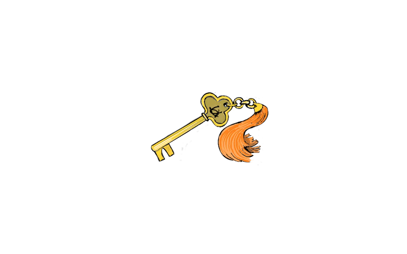 Illustration of vintage hotel key