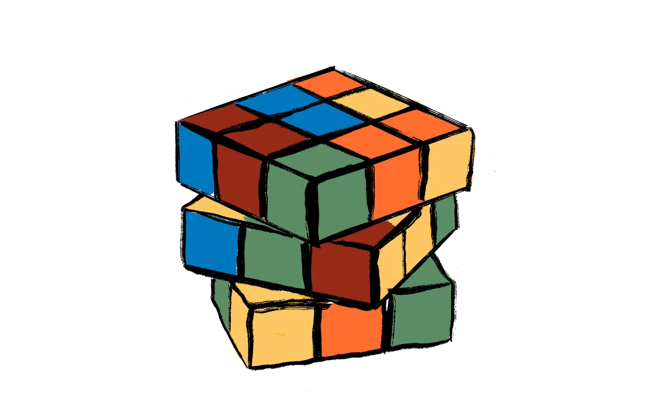 Illustration of a Rubiks' Cube