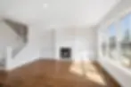 Custom home design, traditional home living room with fireplace