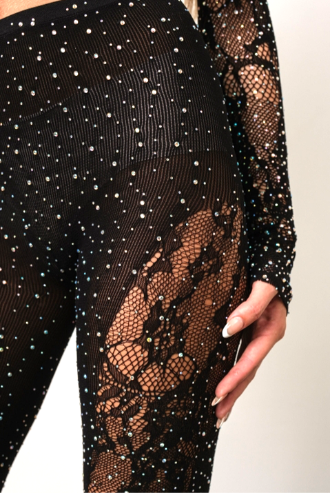 Thumbnail: Asti Rhinestone Mesh Pants