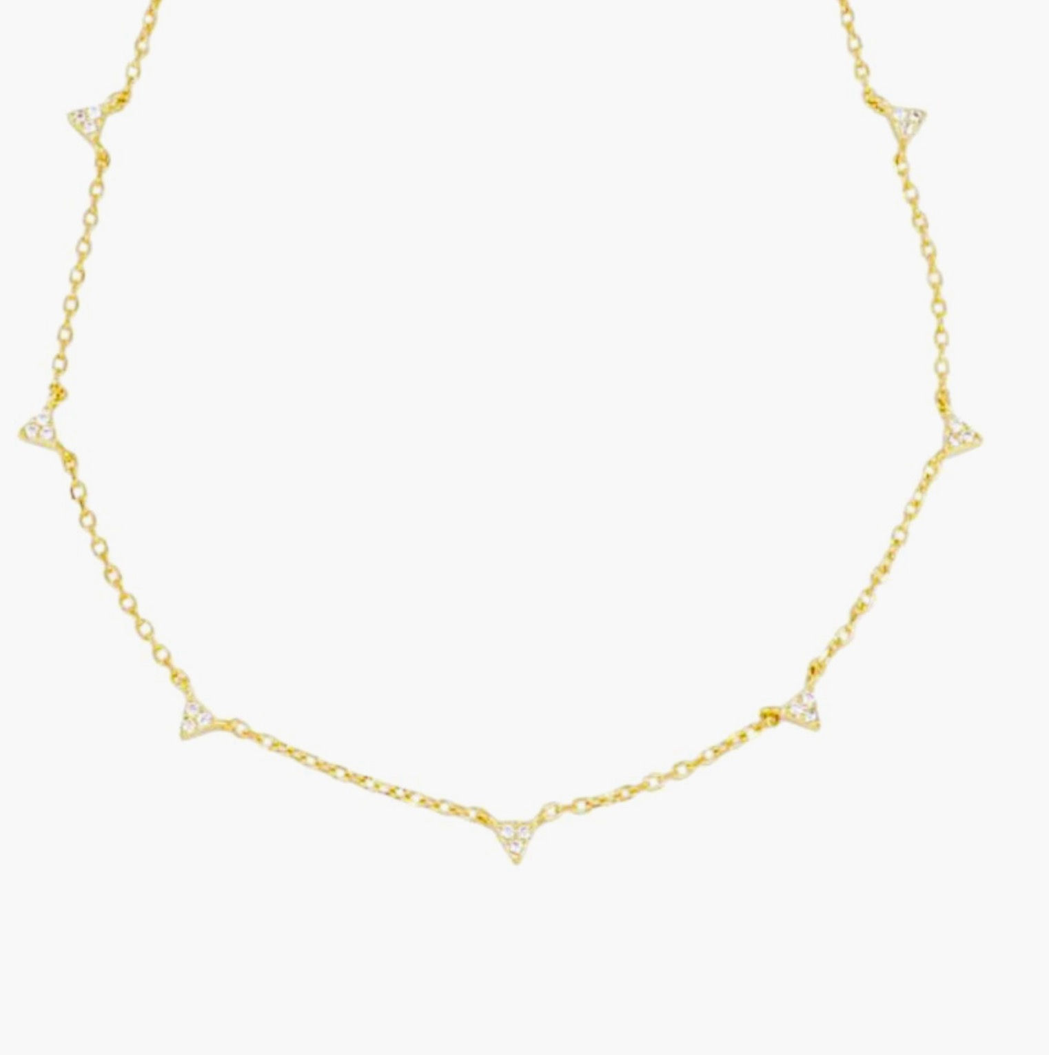 CZ Diamond Tiny Triangles Choker Necklace