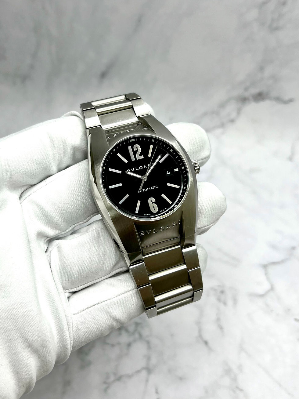 Thumbnail: BVLGARI ERGON DATE AUTOMATIK 40MM SCHWARZ EDELSTAHL 