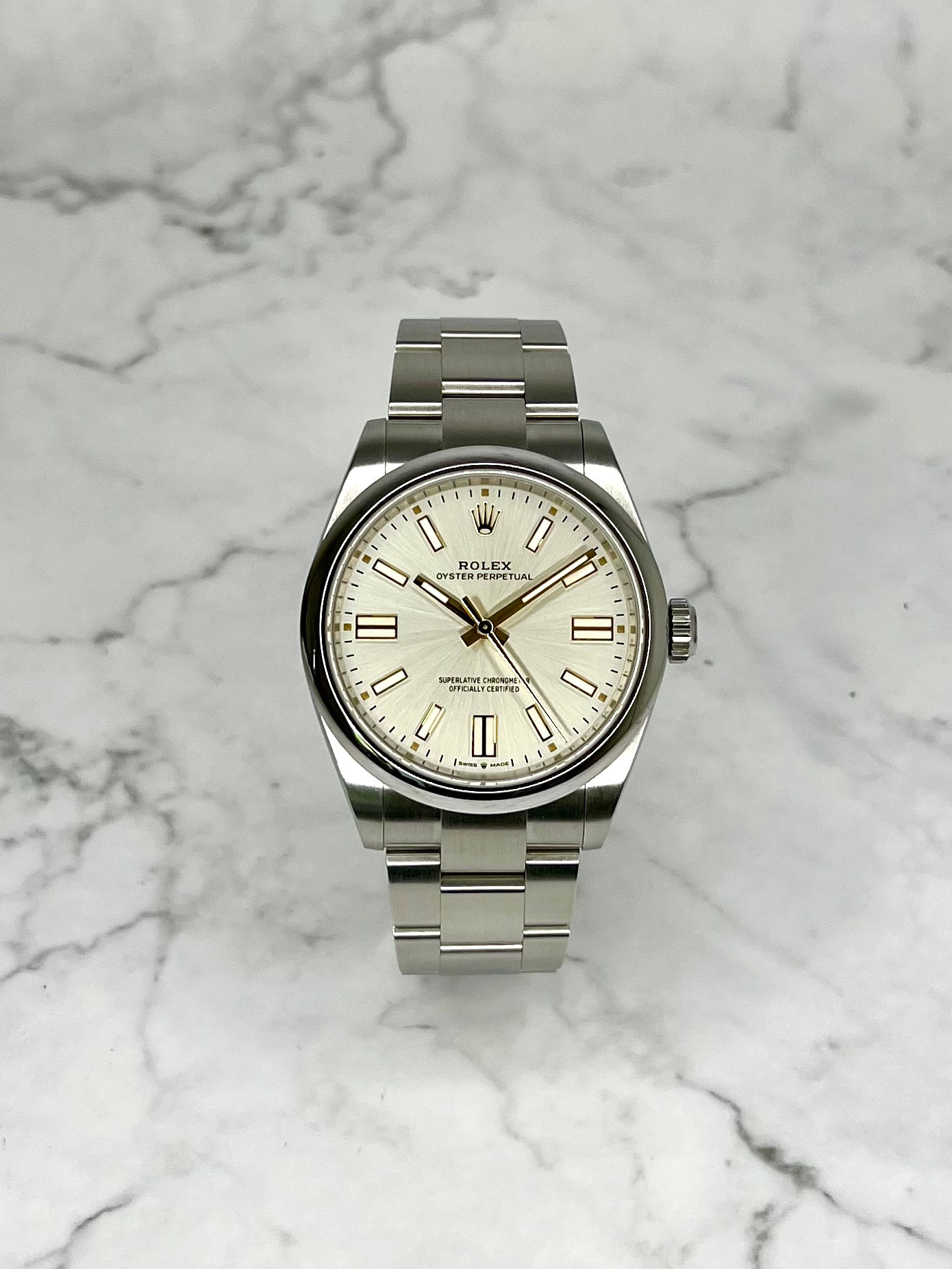 ROLEX OYSTER PERPETUAL 41MM SILBER 134300 FULLSET 