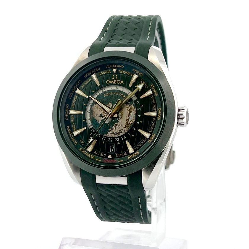 OMEGA SEAMASTER AQUA TERRA GMT WORLDTIMER 2025 GRÜN