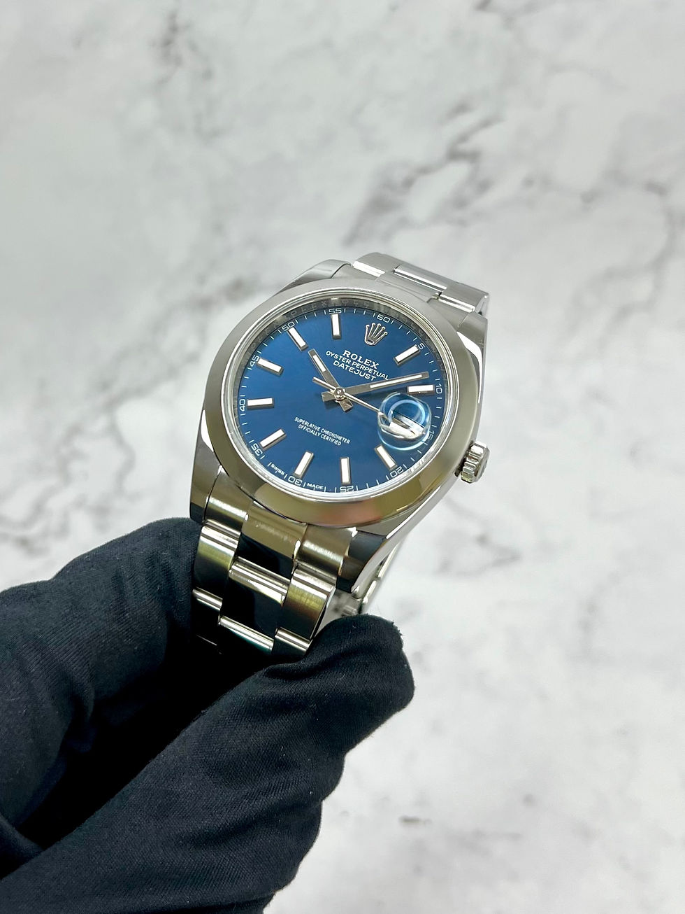 Miniaturbild: ROLEX DATEJUST 41MM BLAU 126300 FULLSET AUTOMATIK 