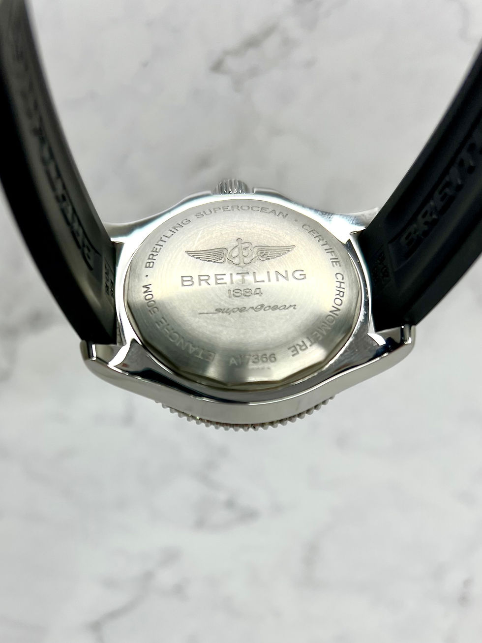 Miniaturbild: BREITLING SUPEROCEAN 42MM SCHWARZ KAUTSCHUK FULLSET 