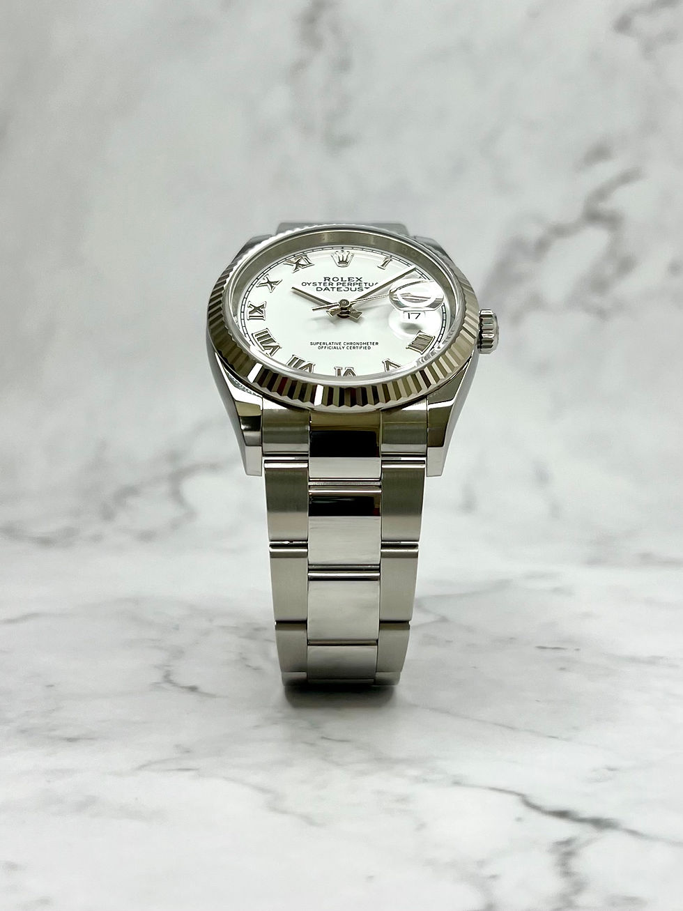 Thumbnail: ROLEX DATEJUST 36MM WEIẞ/ RÖMISCH 126234 FULLSET 