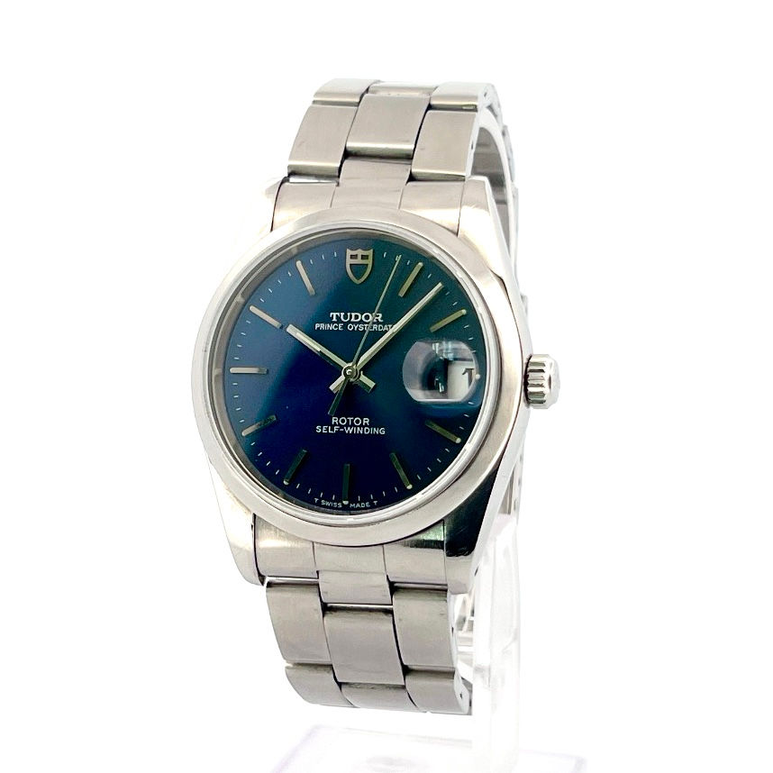 TUDOR PRINCE OYSTERDATE 34MM BLAU AUTOMATIK 74000