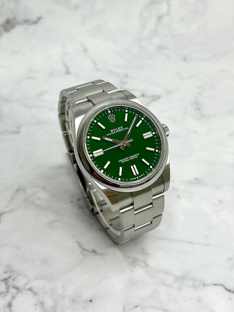 Thumbnail: ROLEX OYSTER PERPETUAL 41MM GRÜN 124300 FULLSET 