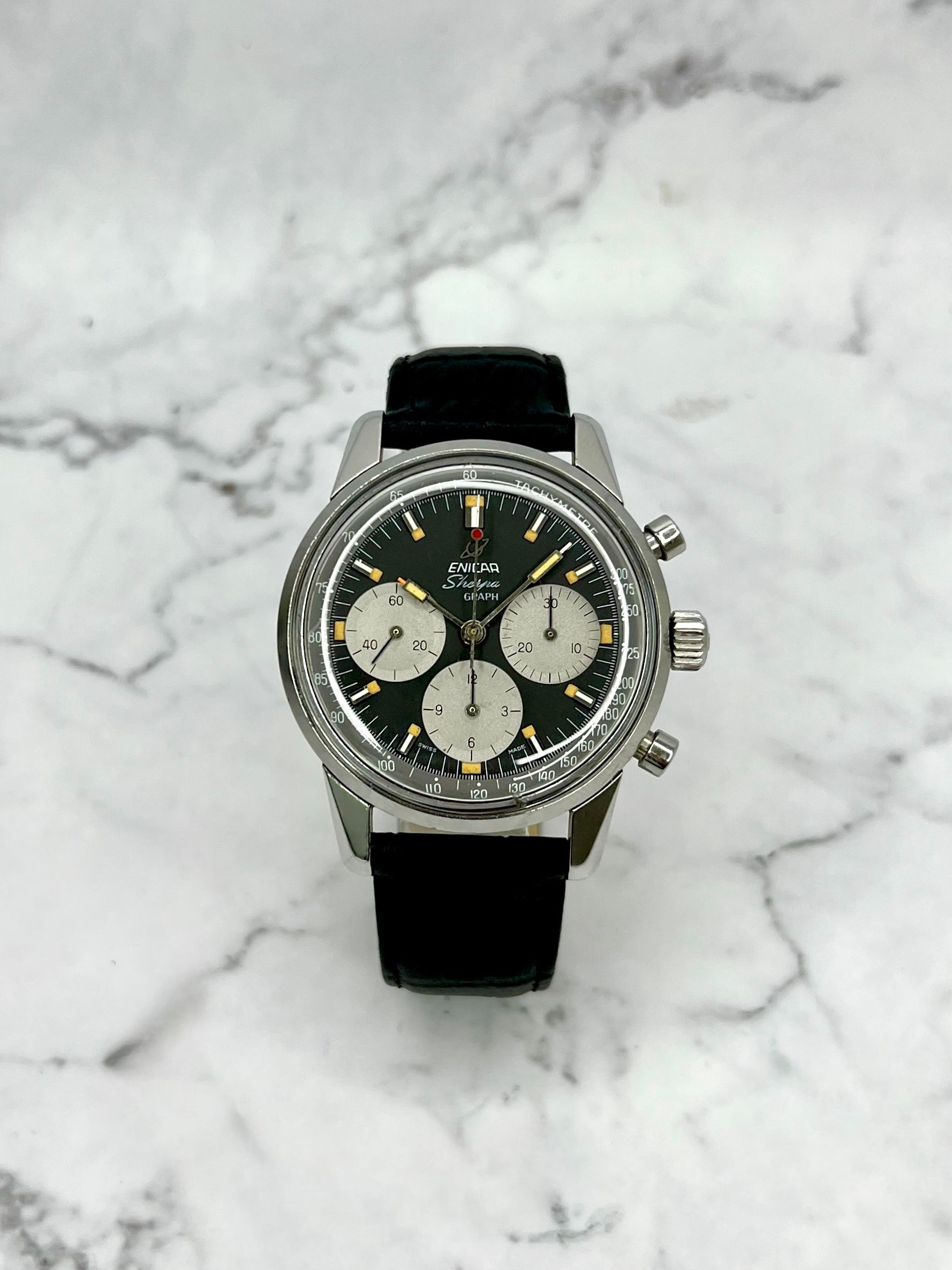ENICAR SHERPA GRAPH 40MM VALJOUX 72 VINTAGE