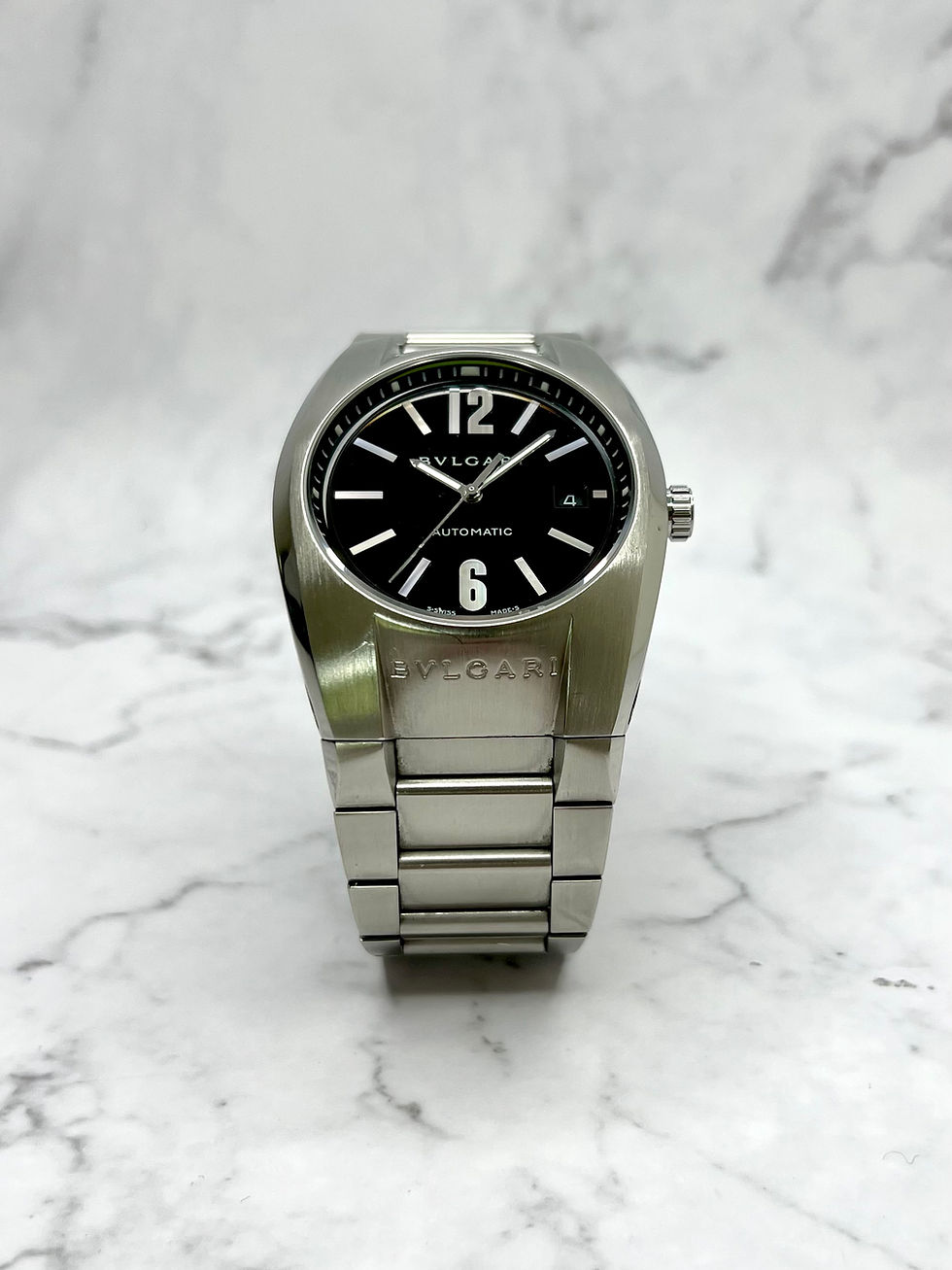 Thumbnail: BVLGARI ERGON DATE AUTOMATIK 40MM SCHWARZ EDELSTAHL 