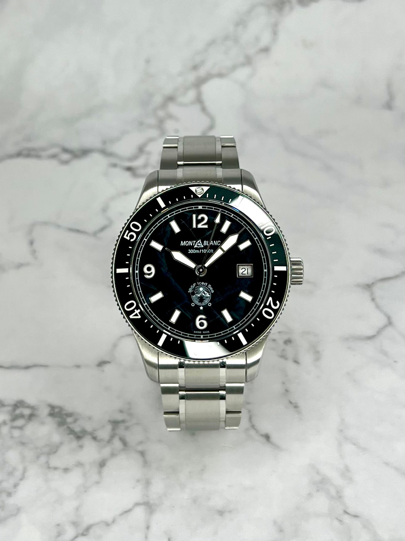 MONTBLANC 1858 ICED SEA AUTOMATIC DATE SCHWARZ FULLSET 