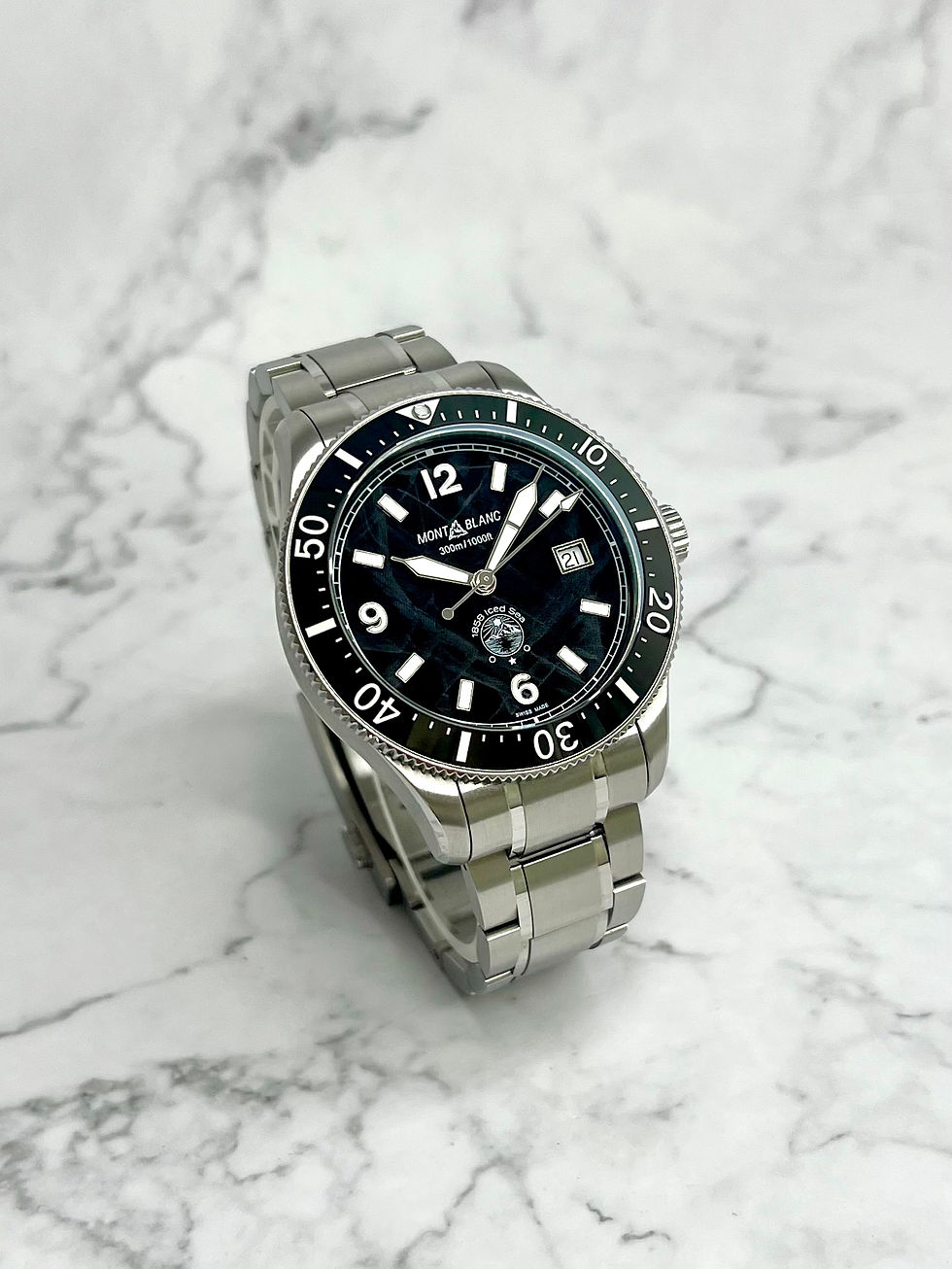 Thumbnail: MONTBLANC 1858 ICED SEA AUTOMATIC DATE SCHWARZ FULLSET 