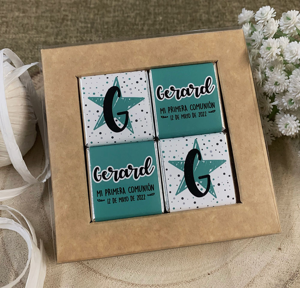 Caja chocolatinas con inicial (mín 10 ud)