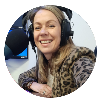Karen Stanley presenting her podcast