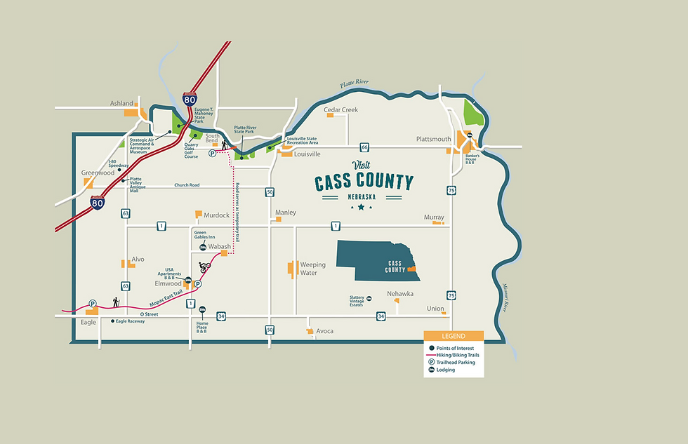 Map of Cass County, Nebraska