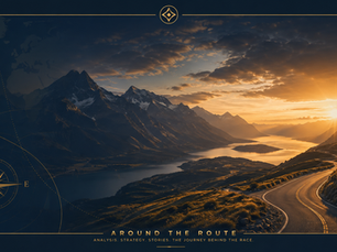 Around the Route editorial graphic featuring a mountain route and navigation imagery
