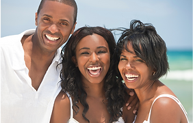 Group enjoying their vacation trip