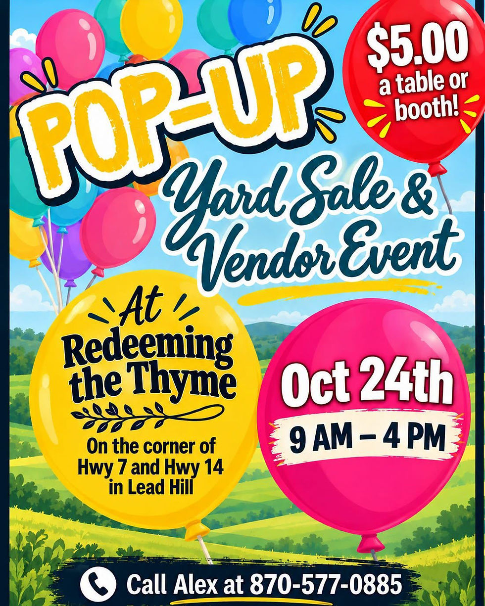 Pop Up Yard Sale and Vendor Event