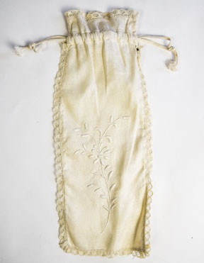 Embroidered White on White Reticule | bustle