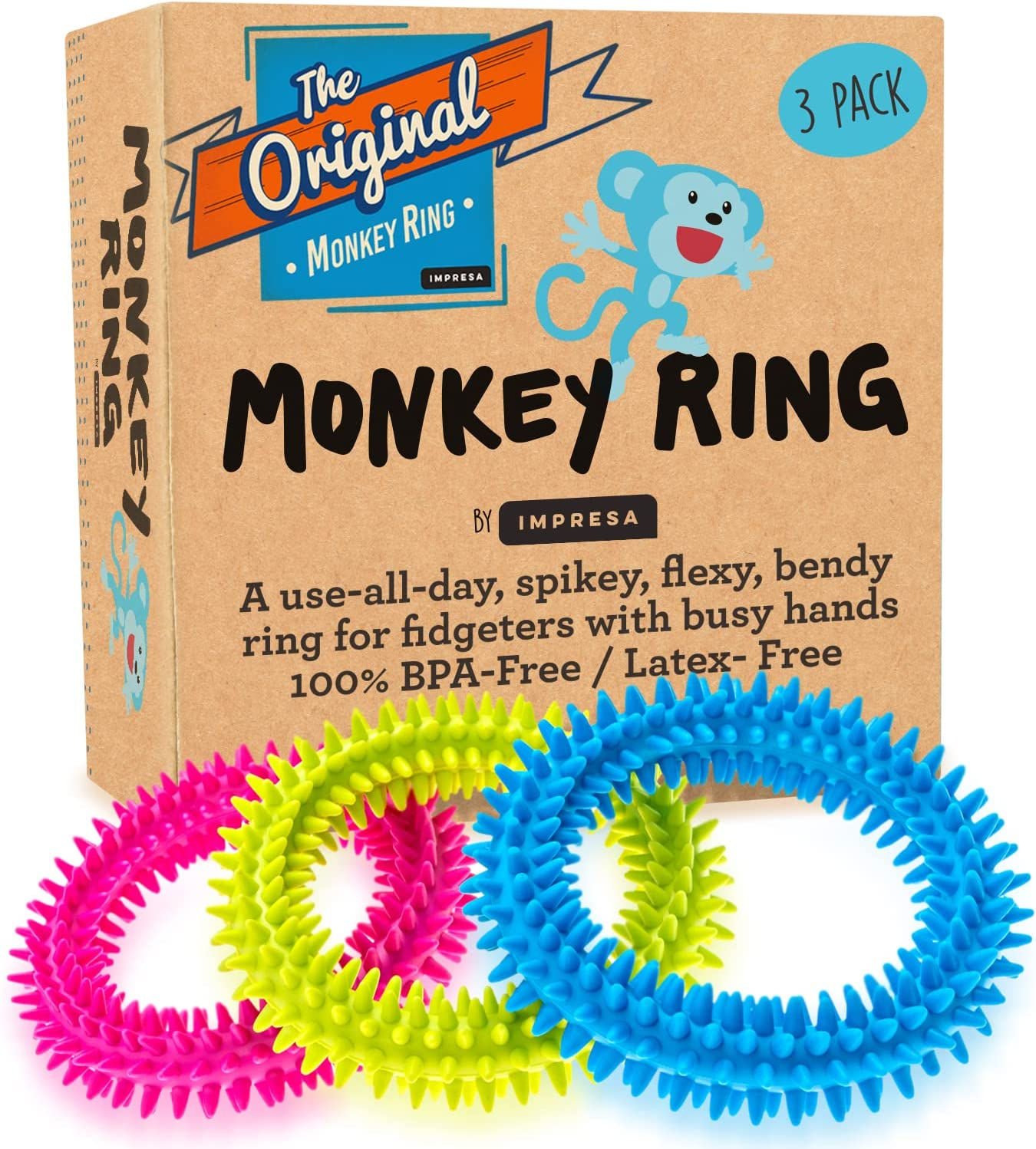 .Original Monkey Spiky Sensory Ring.........50 UNITS / CASE.