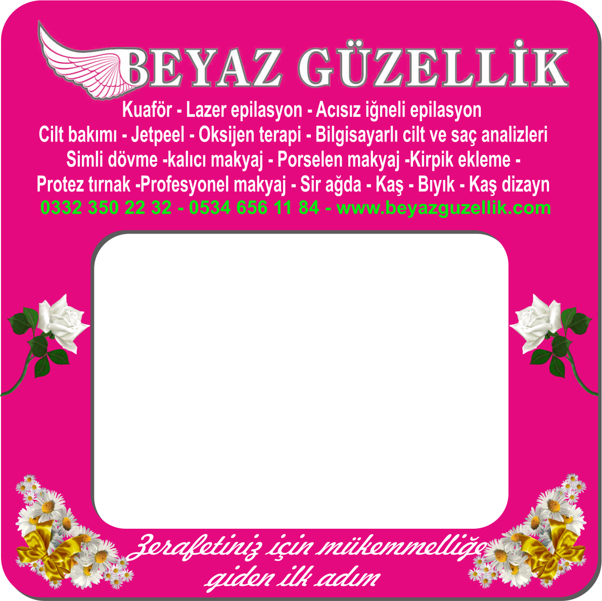 Güzellik Salonu Çerçeveli Magnetleri