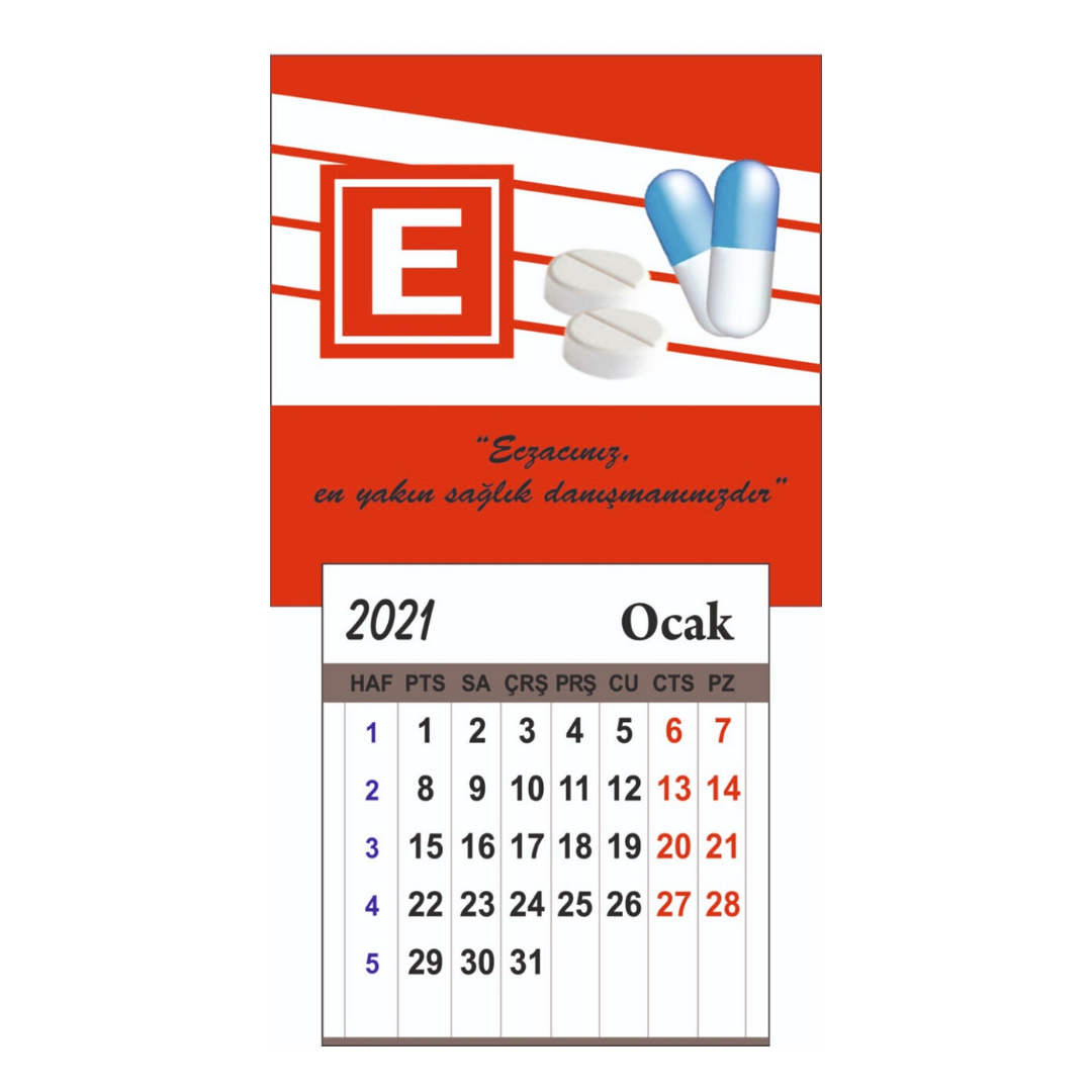2021 Yapraklı Takvimli Magnet