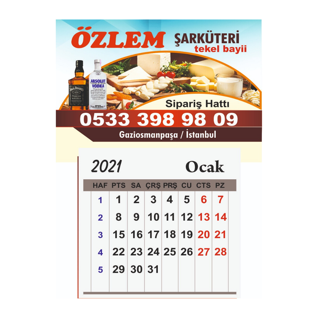 Yapraklı Takvimli Magnet