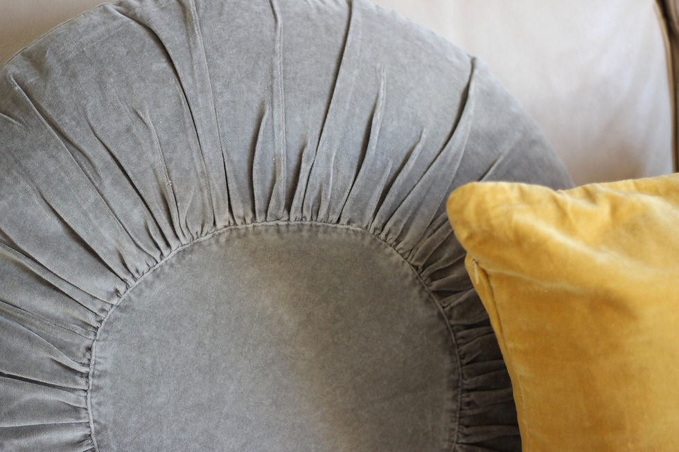 Thumbnail: Velvet Grey Round Cushion