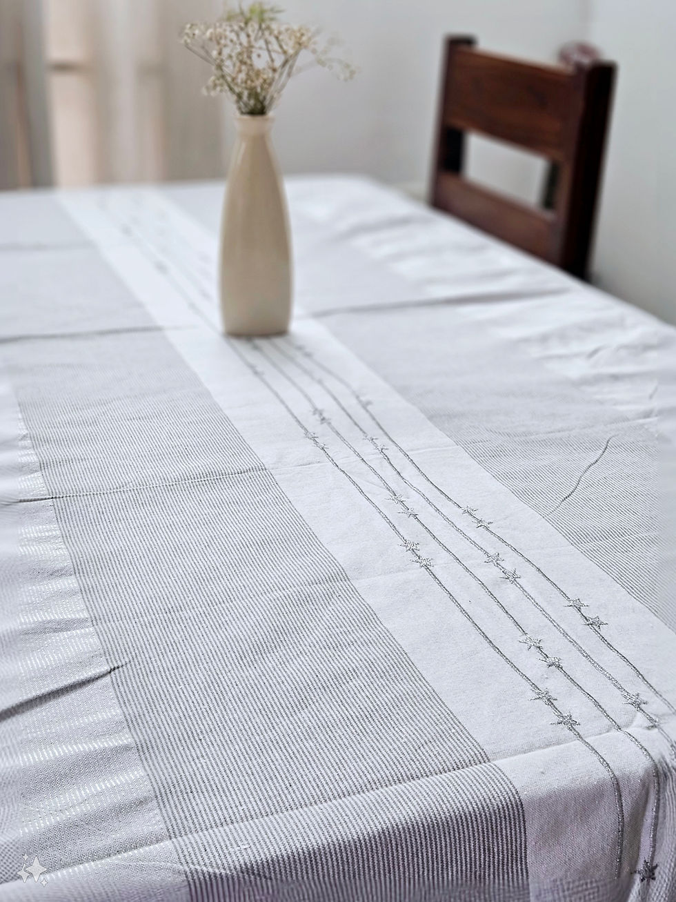 Silver Thread work Tablecloth
