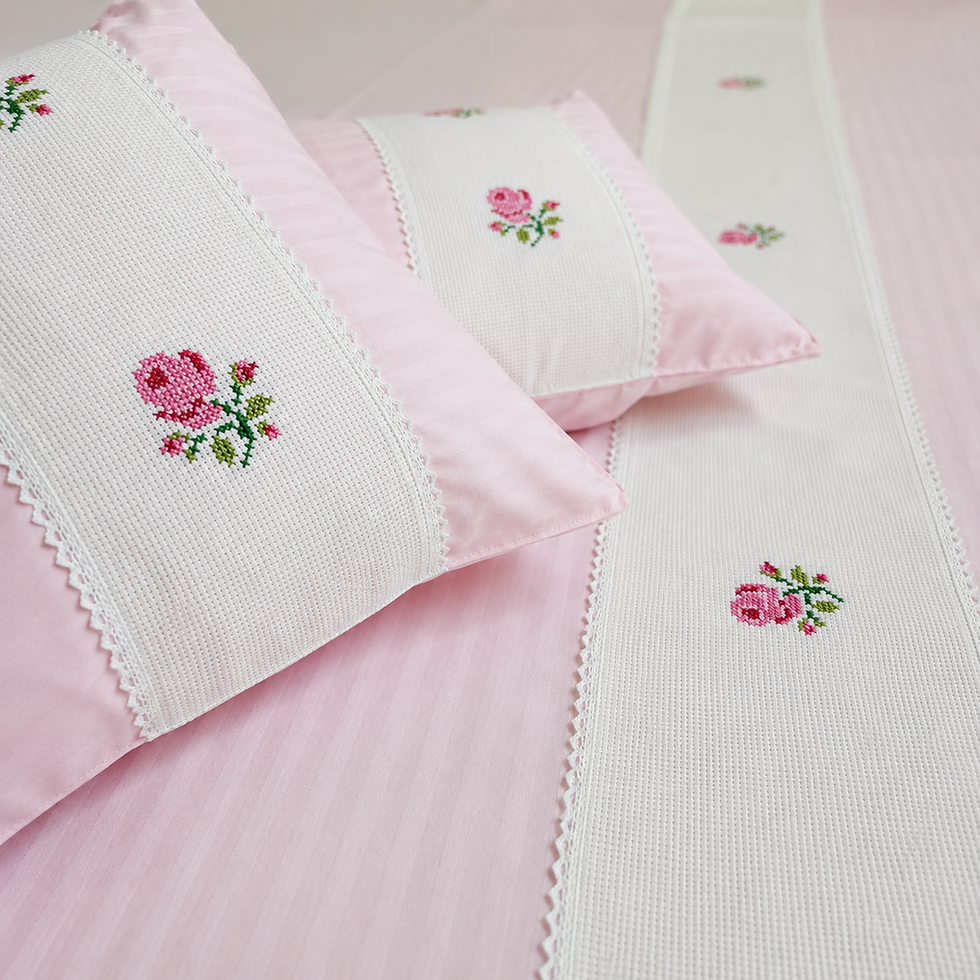 Thumbnail: Premium Cotton Hand Cross stitch Bedsheet