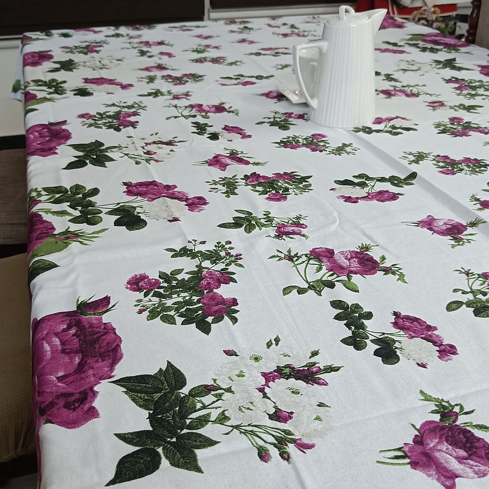Thumbnail: Floral Table cloth with Crochet detailing