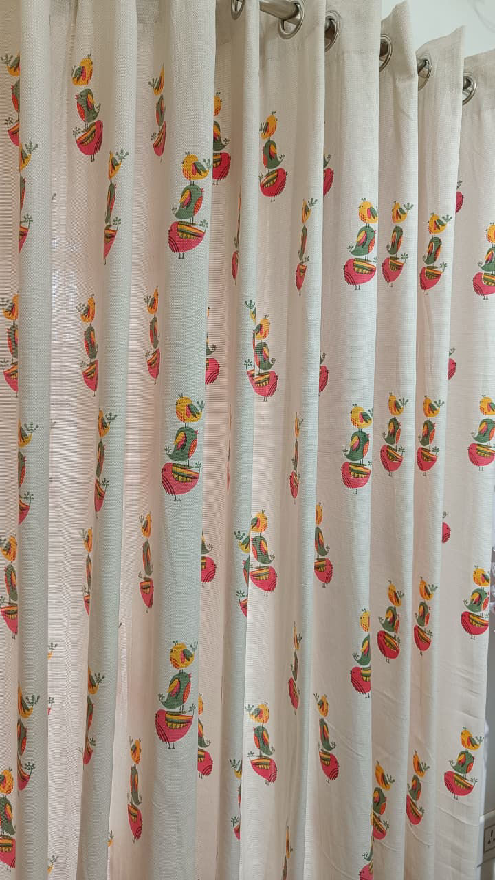 Thumbnail: Vintage Birdsong Cotton Curtain