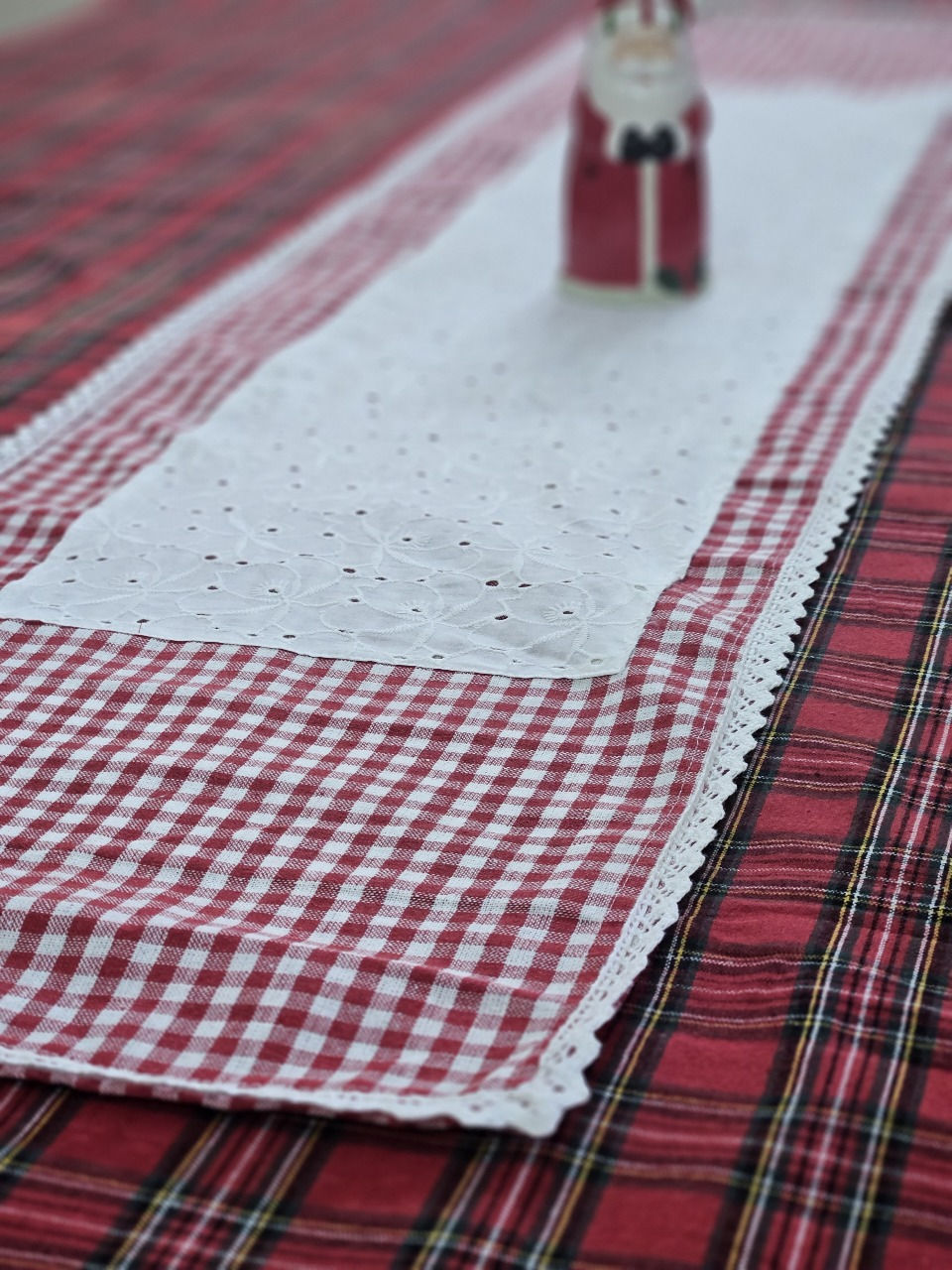 Gingham Table Runners with hakoba detailing
