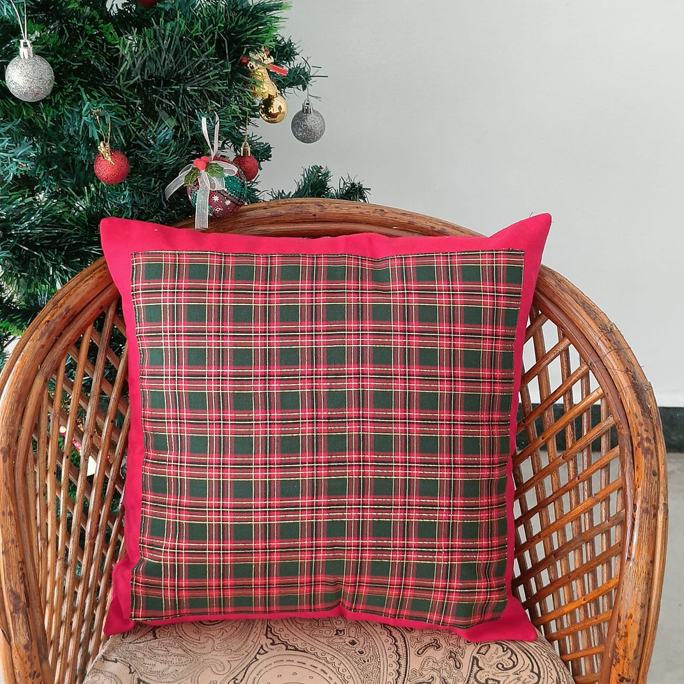 Thumbnail: Check Printed Designer  Cushion Cover