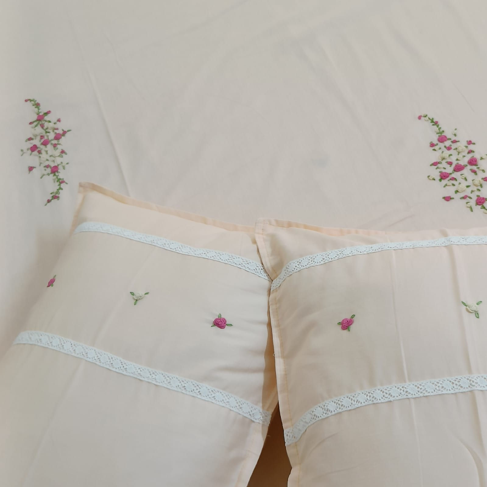 Premium Cotton Hand Embroidery Bedsheet
