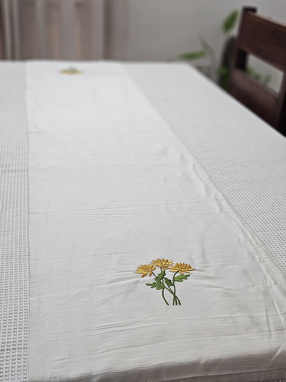 Onam Floral Embroidery Table Runner